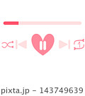 Pink heart valentine music player bar audio interface element sticker print visual graphic clipart artwork design icon illustration 143749639