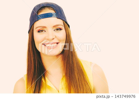 Beautiful young girl smiling. Beautiful young girl smiling. 143749976