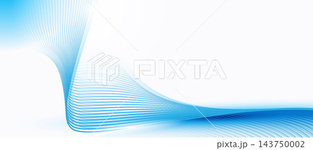 Abstract blue digital dynamic wave background. Futuristic high-technology concept. Business banners, flyers, and presentations. Vector illustration 143750002