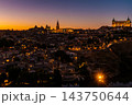 Illuminated Toledo Skyline at Dusk with Starburst Light 143750644