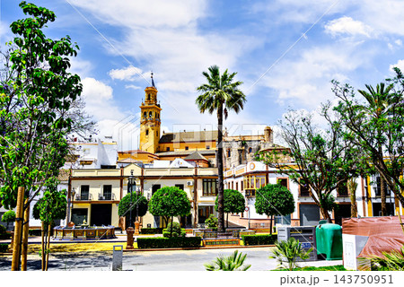 Bell tower of the Church of Santiago in Alcala de Guadaira, located in Plaza del Derribo; Seville. Bell tower of the Church of Santiago in Alcala de Guadaira, located in Plaza del Derribo; Seville. 143750951