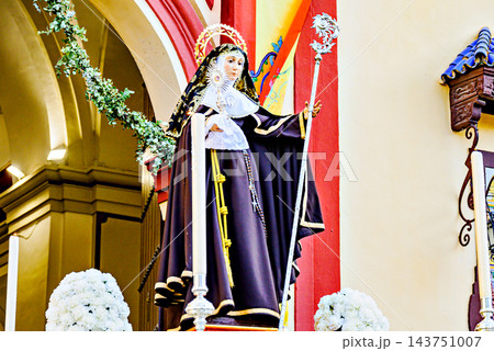 Float of Saint Clare of Assisi leaving the Church of Santiago during the Corpus Christi procession in Alcala de Guadaira, Seville. Float of Saint Clare of Assisi leaving the Church of Santiago during the Corpus Christi procession in Alcala de Guadaira, Seville. 143751007