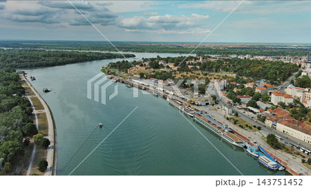 Belgrade city and bridges over Sava river 143751452
