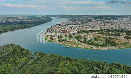 Belgrade Serbia isalnd and Sava and Danube rivers 143751453