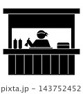 屋台の店員のシルエット 売店ピクトグラム 143752452