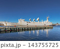 Halifax, Canada - October 28th 2026: Photo of French Navy tracking and research vessel Monge (A601) docked at the port with satellite antennas reflected in harbor water, representing naval technology 143755725