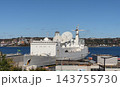 Halifax, Canada - October 28th 2026: Photo of French Navy tracking and research vessel Monge (A601) docked at the port with satellite antennas reflected in harbor water, representing naval technology 143755730