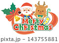 可愛いサンタクロースとトナカイのMerry Christmas 143755881