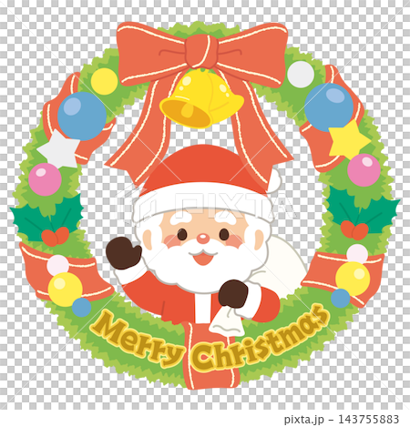 Cute Santa Claus Christmas wreath Cute Santa Claus Christmas wreath 143755883