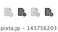 Document Approved and Rejected Vector Icons Set with Checkmark and Cross Symbols in Line and Glyph Style for Business Contract Validation Design 143756203