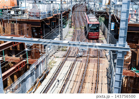 東京 雑司ヶ谷 都電車両と地下トンネル工事 2026.07　c-5 クールカラー 143756500
