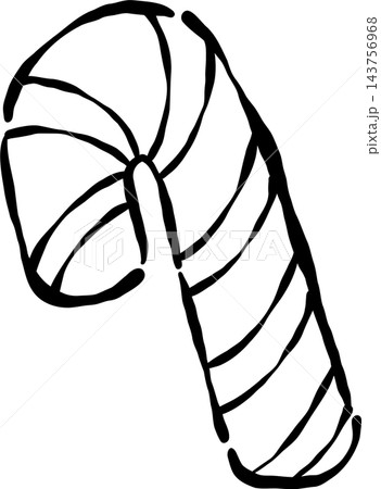 Outline Christmas Candy Cane Hand Drawn Outline Christmas Candy Cane Hand Drawn 143756968
