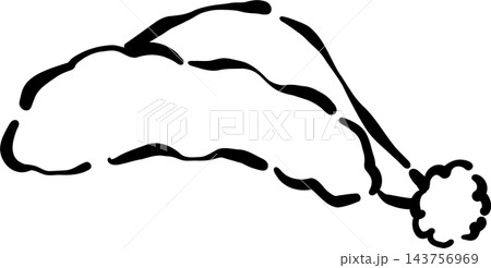 Minimalist Santa Claus Hat Outline Hand Drawn Doodle Minimalist Santa Claus Hat Outline Hand Drawn Doodle 143756969