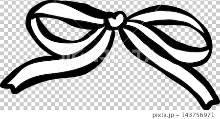 Minimalist White Ribbon Bow Illustration Outline Hand Drawn Doodle Minimalist White Ribbon Bow Illustration Outline Hand Drawn Doodle 143756971