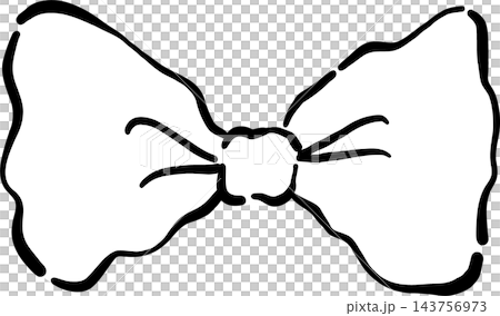 Cute Bow Tie Illustration Outline Hand Drawn Doodle 143756973
