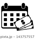 Payday icon for payment deadline. Payment schedule sign. Pay Monthly symbol. flat style. 143757557