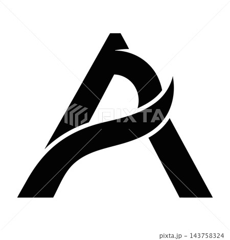 Stylized black letter A logo symbol abstract design element Stylized black letter A logo symbol abstract design element 143758324