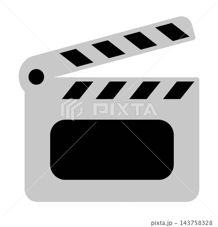 Movie Clapperboard Symbol Icon Representing Cinema Film Production and Media Arts 143758328
