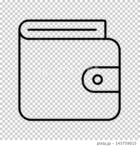 簡易錢包圖示插圖(線條畫)001 簡易錢包圖示插圖(線條畫)001 143759015
