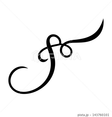 Black calligraphic letter S symbol on white background Black calligraphic letter S symbol on white background 143760101