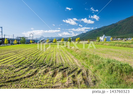 湖西地方比良の田園風景　滋賀県大津市 143760323