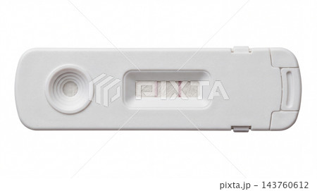 Positive Pregnancy Test with Two Pink Lines Isolated on White 143760612