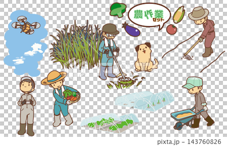 農場工作插圖集 143760826