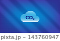 CO2 emission cloud icon centered on a modern blue gradient grid digital background 143760947