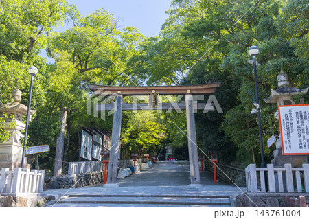 枚岡神社　広い参道　二の鳥居（大阪府東大阪市） 143761004