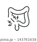 Irritable Bowel Syndrome Icon. Colon Cramping Pain. Thin Line Medical Vector Illustration. Isolated Outline Symbol 143761638