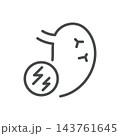 Peptic Ulcer Icon. Stomach Lesions Pain. Thin Line Digestive Disorder Vector Illustration. Isolated Medical Outline Symbol 143761645