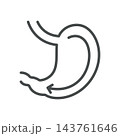 Peristalsis Icon. Gastric Motility Stomach Arrow. Thin Line Digestive Process Vector Illustration. Isolated Medical Outline 143761646