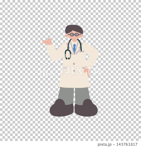 Hand-drawn vector illustration of a male doctor. Hand-drawn vector illustration of a male doctor. 143761817