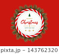 Christmas Card with Circle Candy Cane Frame 143762320