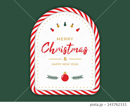 Christmas Card with Candy Cane Frame Christmas Card with Candy Cane Frame 143762331