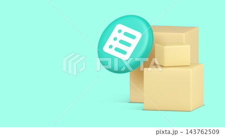 Postal parcel logistic distribution courier service 3d icon banner copy space vector illustration 143762509