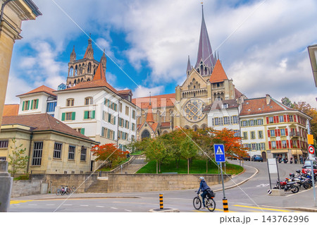 Downtown Lausanne city skyline, cityscape of switzerland Downtown Lausanne city skyline, cityscape of switzerland 143762996