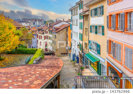 Downtown Lausanne city skyline, cityscape of switzerland Downtown Lausanne city skyline, cityscape of switzerland 143762998