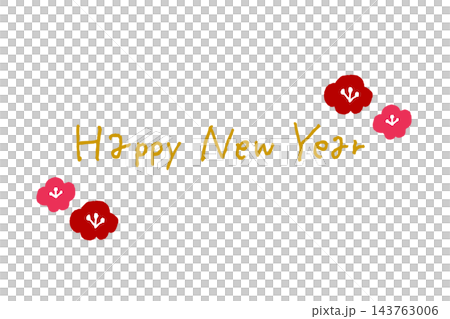 簡潔而優雅的設計,以白色為底,手繪“新年快樂”字樣,並飾以紅色和粉紅色的梅花。 簡潔而優雅的設計,以白色為底,手繪“新年快樂”字樣,並飾以紅色和粉紅色的梅花。 143763006