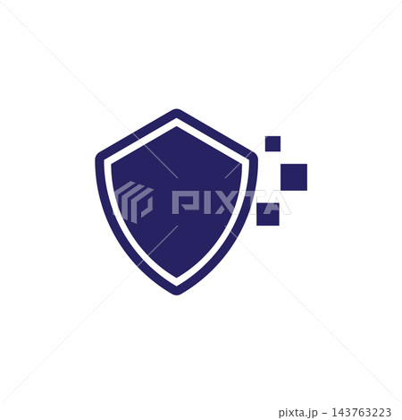 Cyber security shield vector icon 143763223