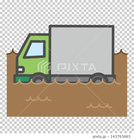 Truck swallowed by mudslide Truck swallowed by mudslide 143763665