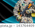 Bahamas flag with soldier holding assault rifle 143764409