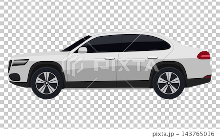 White sedan car side view, isolated illustration White sedan car side view, isolated illustration 143765016