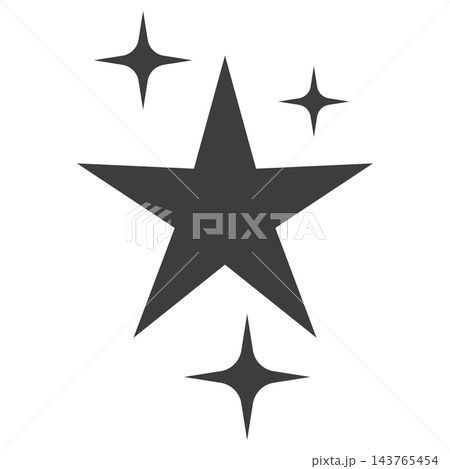 Dark gray star with three sparkles, isolated illustration Dark gray star with three sparkles, isolated illustration 143765454