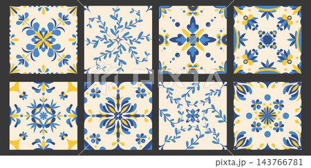 Mediterranean tile designs with floral patterns 143766781