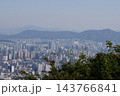 Famous N Seoul Tower landmark and urban skyline view from Namsan Mountain 143766841