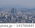 Famous N Seoul Tower landmark and urban skyline view from Namsan Mountain 143766845