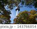 Famous N Seoul Tower landmark and urban skyline view from Namsan Mountain 143766854