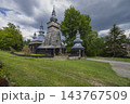 Wooden Greek Catholic church building in Berest, Krynica Zdroj, Poland 143767509