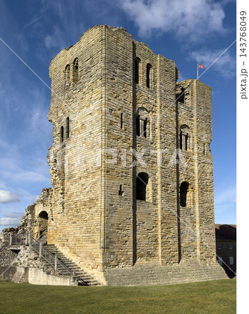 Medieval ruins of Scarborough Castle in the coastal town of Scarborough on the North Yorkshire, England Medieval ruins of Scarborough Castle in the coastal town of Scarborough on the North Yorkshire, England 143768049